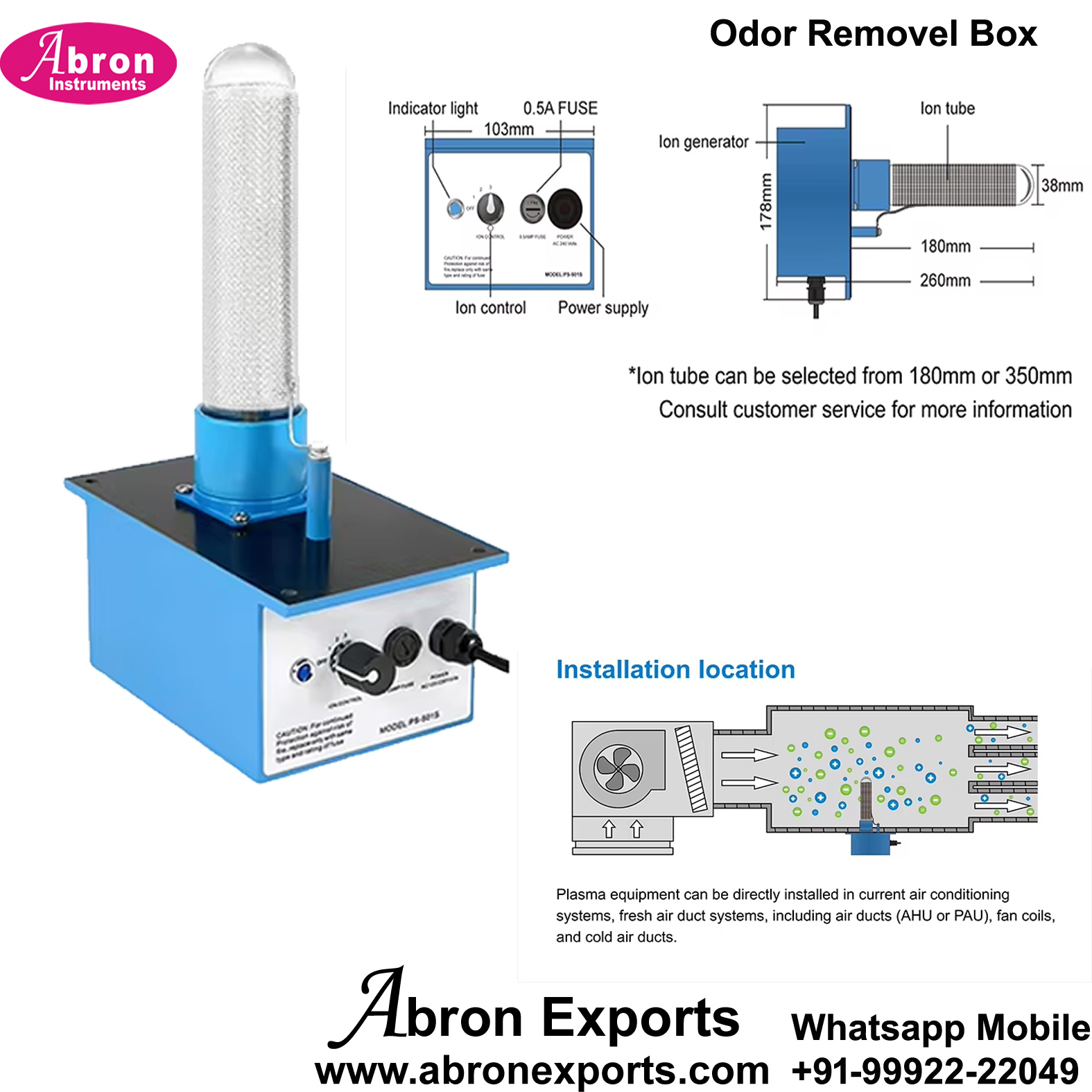 Mortuary Room Deorder Hydrogen Sulphise Removel Unit For Storage Abron ABM-3620HS 